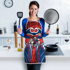 Newcastle Knights Rugby Apron Polynesian Tribal Knight Warrior Red Blue Pattern