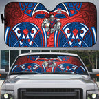 Newcastle Knights Rugby Auto Sun Shade Polynesian Tribal Knight Warrior Red Blue Pattern