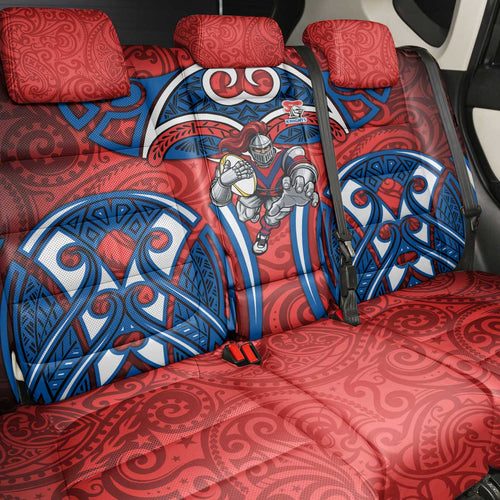 Newcastle Knights Rugby Back Car Seat Cover Polynesian Tribal Knight Warrior Red Blue Pattern