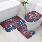 Newcastle Knights Rugby Bathroom Set Polynesian Tribal Knight Warrior Red Blue Pattern