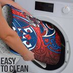 Newcastle Knights Rugby Bathroom Set Polynesian Tribal Knight Warrior Red Blue Pattern