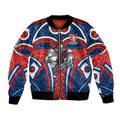 Newcastle Knights Rugby Bomber Jacket Polynesian Tribal Knight Warrior Red Blue Pattern
