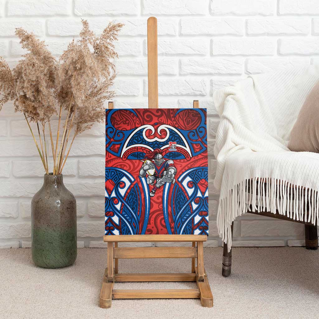 Newcastle Knights Rugby Canvas Wall Art Polynesian Tribal Knight Warrior Red Blue Pattern