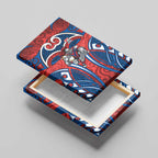 Newcastle Knights Rugby Canvas Wall Art Polynesian Tribal Knight Warrior Red Blue Pattern