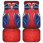 Newcastle Knights Rugby Car Mats Polynesian Tribal Knight Warrior Red Blue Pattern