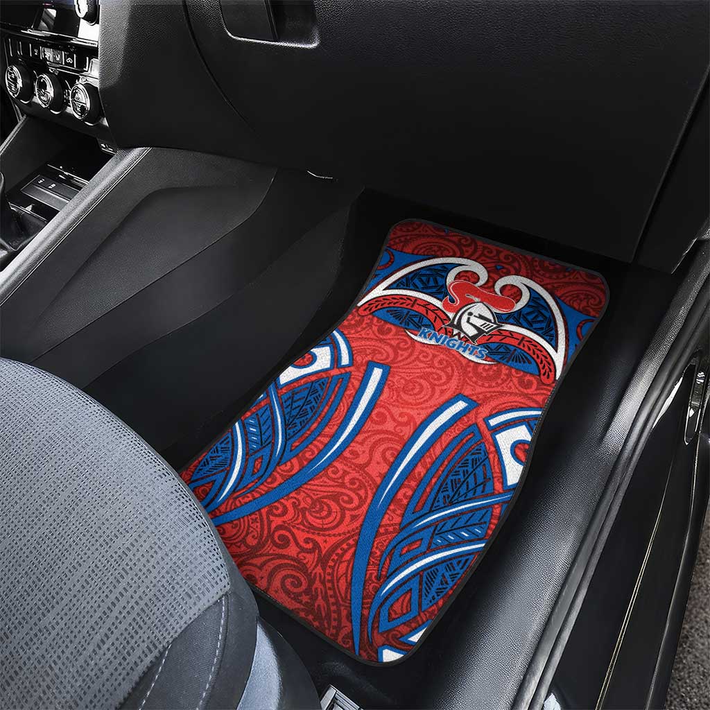 Newcastle Knights Rugby Car Mats Polynesian Tribal Knight Warrior Red Blue Pattern