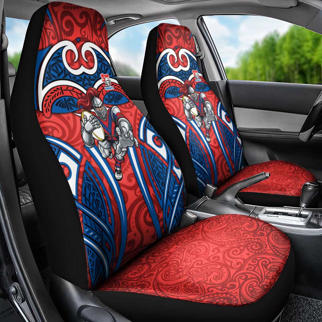Newcastle Knights Rugby Car Seat Cover Polynesian Tribal Knight Warrior Red Blue Pattern