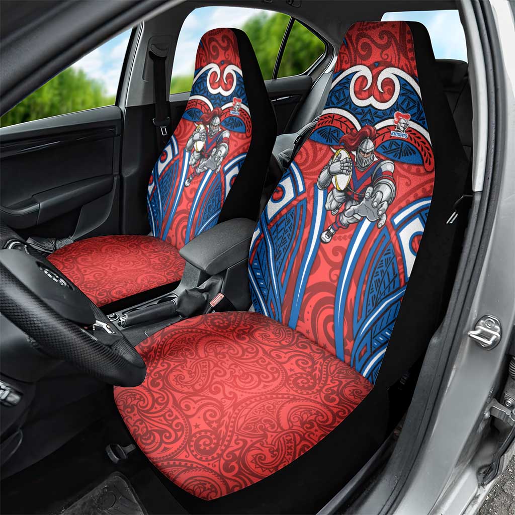 Newcastle Knights Rugby Car Seat Cover Polynesian Tribal Knight Warrior Red Blue Pattern