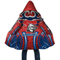 Newcastle Knights Rugby Cloak Polynesian Tribal Knight Warrior Red Blue Pattern