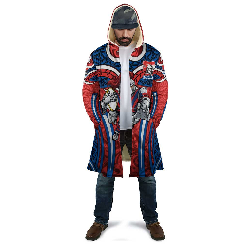 Newcastle Knights Rugby Cloak Polynesian Tribal Knight Warrior Red Blue Pattern