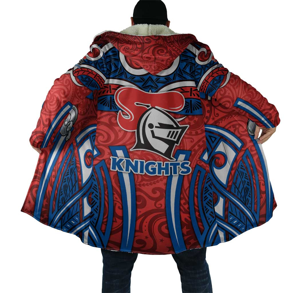 Newcastle Knights Rugby Cloak Polynesian Tribal Knight Warrior Red Blue Pattern