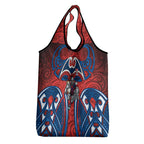 Newcastle Knights Rugby Grocery Bag Polynesian Tribal Knight Warrior Red Blue Pattern