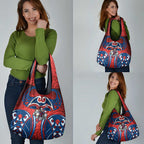 Newcastle Knights Rugby Grocery Bag Polynesian Tribal Knight Warrior Red Blue Pattern