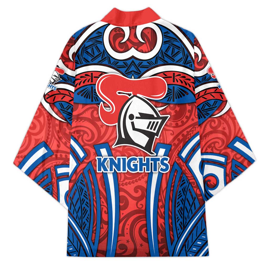 Newcastle Knights Rugby Kimono Polynesian Tribal Knight Warrior Red Blue Pattern
