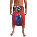 Newcastle Knights Rugby Lavalava Polynesian Tribal Knight Warrior Red Blue Pattern