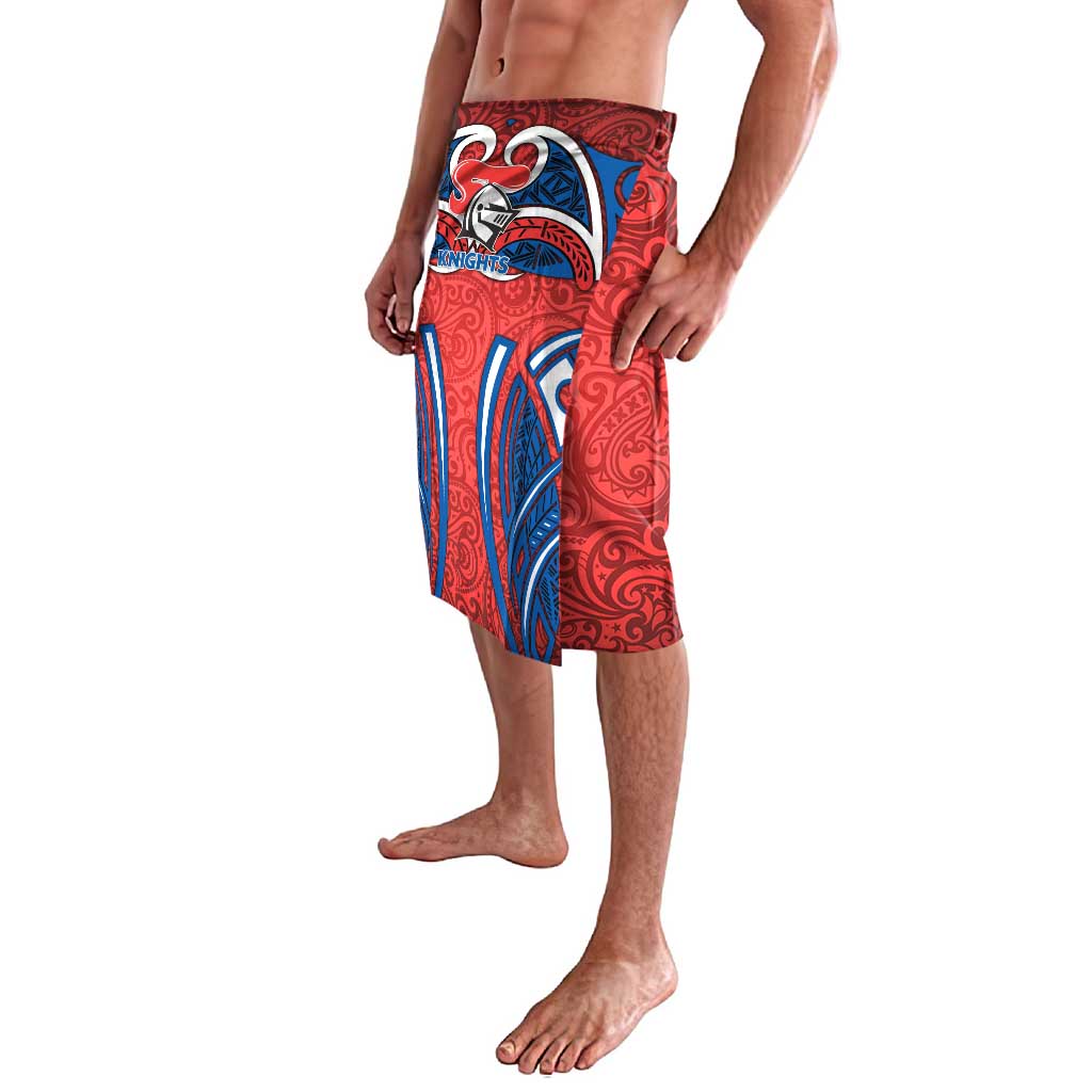 Newcastle Knights Rugby Lavalava Polynesian Tribal Knight Warrior Red Blue Pattern