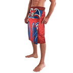 Newcastle Knights Rugby Lavalava Polynesian Tribal Knight Warrior Red Blue Pattern