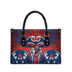 Newcastle Knights Rugby Leather Bag Polynesian Tribal Knight Warrior Red Blue Pattern