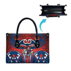 Newcastle Knights Rugby Leather Bag Polynesian Tribal Knight Warrior Red Blue Pattern