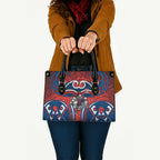 Newcastle Knights Rugby Leather Bag Polynesian Tribal Knight Warrior Red Blue Pattern
