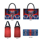 Newcastle Knights Rugby Leather Bag Polynesian Tribal Knight Warrior Red Blue Pattern