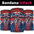 Newcastle Knights Rugby Neck Gaiter Polynesian Tribal Knight Warrior Red Blue Pattern