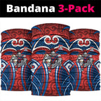 Newcastle Knights Rugby Neck Gaiter Polynesian Tribal Knight Warrior Red Blue Pattern