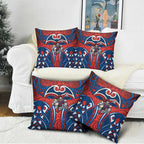 Newcastle Knights Rugby Pillow Cover Polynesian Tribal Knight Warrior Red Blue Pattern