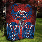 Newcastle Knights Rugby Quilt Polynesian Tribal Knight Warrior Red Blue Pattern
