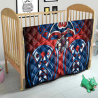 Newcastle Knights Rugby Quilt Polynesian Tribal Knight Warrior Red Blue Pattern