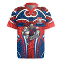 Newcastle Knights Rugby Rugby Jersey Polynesian Tribal Knight Warrior Red Blue Pattern