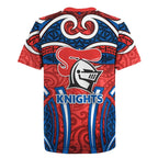 Newcastle Knights Rugby Rugby Jersey Polynesian Tribal Knight Warrior Red Blue Pattern