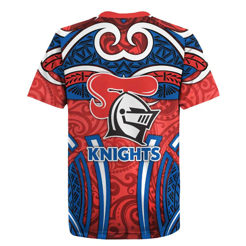 Newcastle Knights Rugby Rugby Jersey Polynesian Tribal Knight Warrior Red Blue Pattern