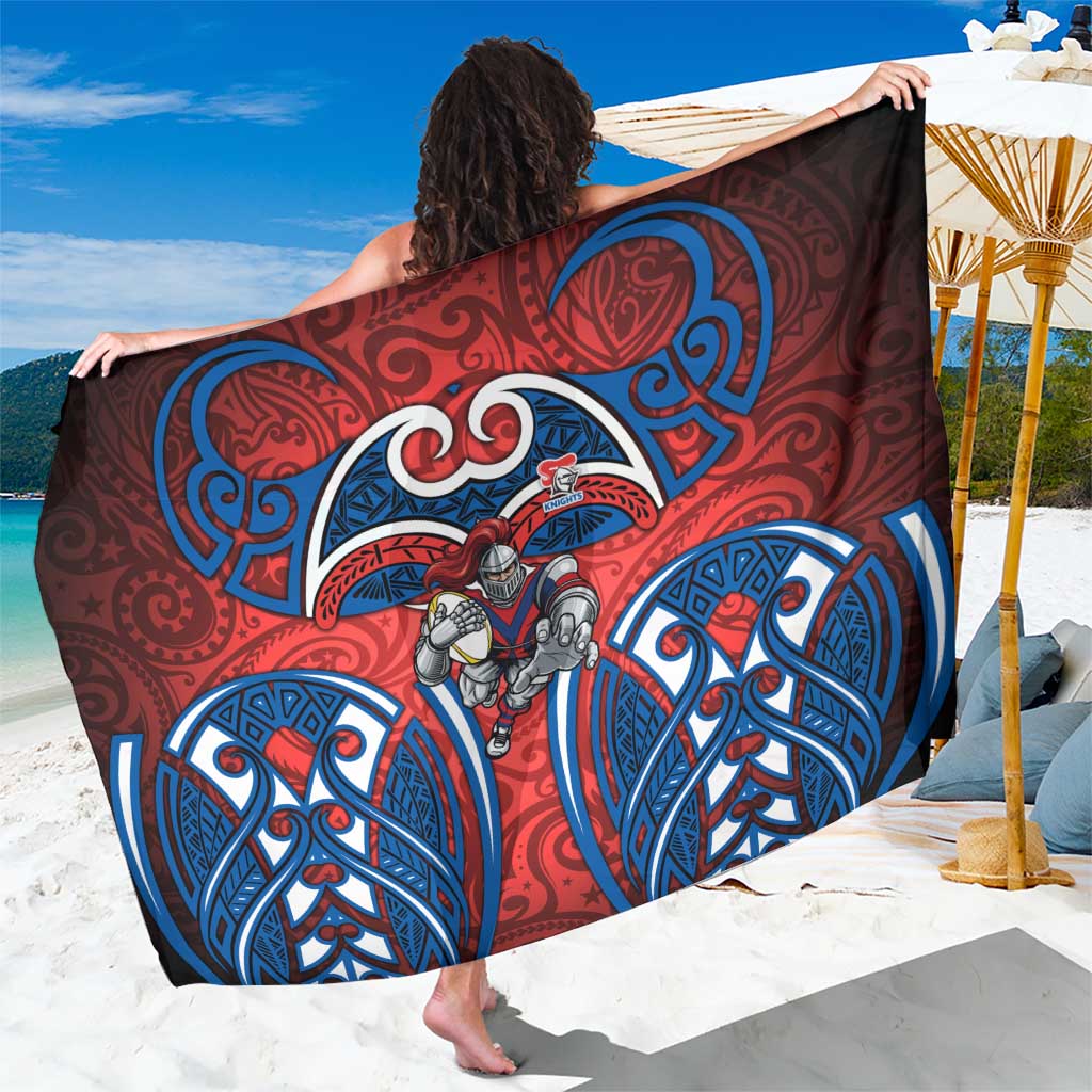 Newcastle Knights Rugby Sarong Polynesian Tribal Knight Warrior Red Blue Pattern