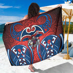 Newcastle Knights Rugby Sarong Polynesian Tribal Knight Warrior Red Blue Pattern