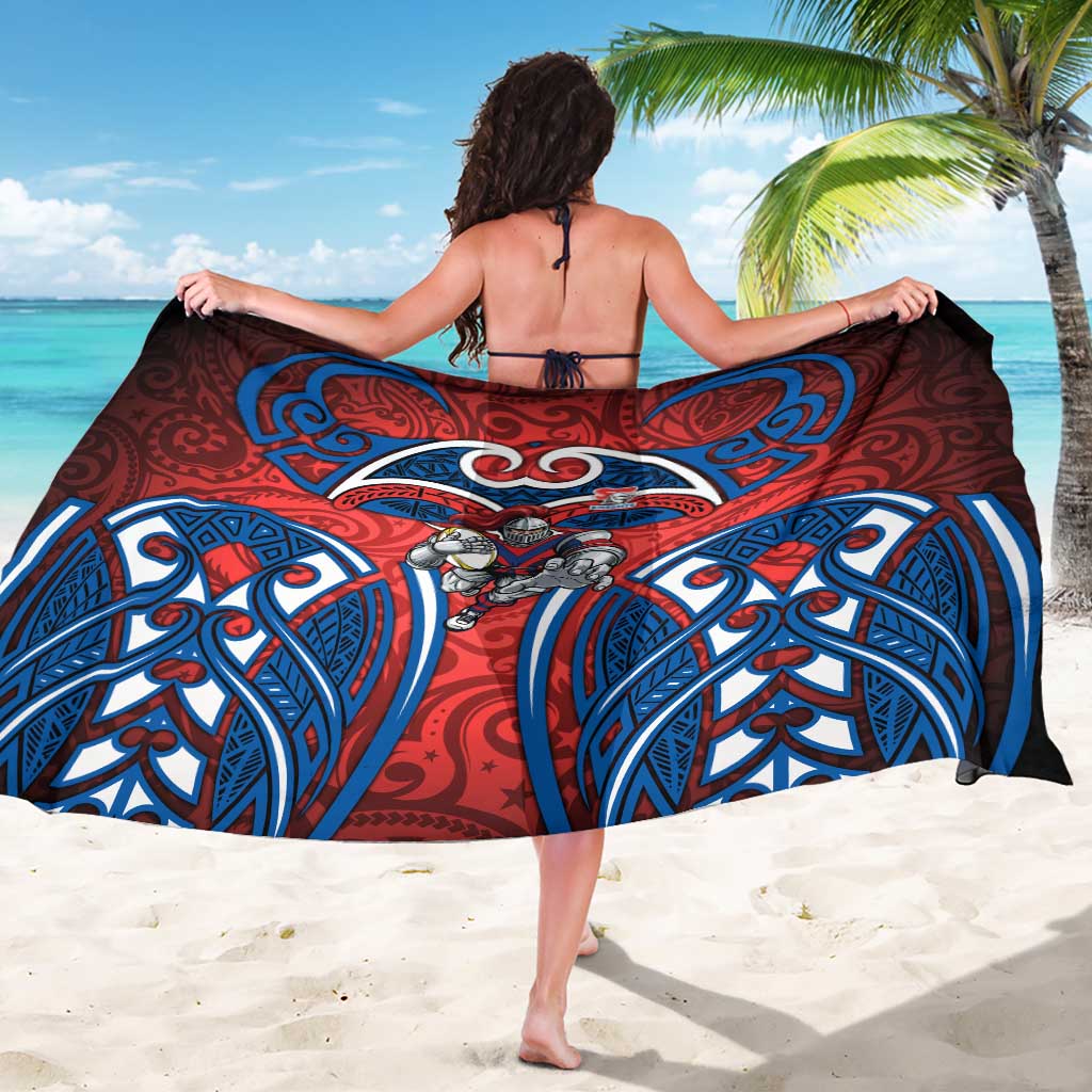 Newcastle Knights Rugby Sarong Polynesian Tribal Knight Warrior Red Blue Pattern