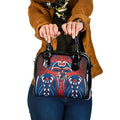 Newcastle Knights Rugby Shoulder Handbag Polynesian Tribal Knight Warrior Red Blue Pattern