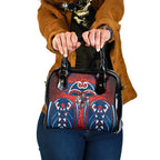 Newcastle Knights Rugby Shoulder Handbag Polynesian Tribal Knight Warrior Red Blue Pattern