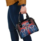 Newcastle Knights Rugby Shoulder Handbag Polynesian Tribal Knight Warrior Red Blue Pattern