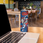 Newcastle Knights Rugby Skinny Tumbler Polynesian Tribal Knight Warrior Red Blue Pattern