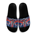 Newcastle Knights Rugby Slide Sandals Polynesian Tribal Knight Warrior Red Blue Pattern