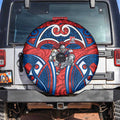 Newcastle Knights Rugby Spare Tire Cover Polynesian Tribal Knight Warrior Red Blue Pattern