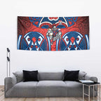Newcastle Knights Rugby Tapestry Polynesian Tribal Knight Warrior Red Blue Pattern