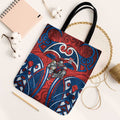 Newcastle Knights Rugby Tote Bag Polynesian Tribal Knight Warrior Red Blue Pattern