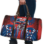 Newcastle Knights Rugby Travel Bag Polynesian Tribal Knight Warrior Red Blue Pattern