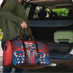 Newcastle Knights Rugby Travel Bag Polynesian Tribal Knight Warrior Red Blue Pattern