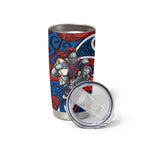 Newcastle Knights Rugby Tumbler Cup Polynesian Tribal Knight Warrior Red Blue Pattern