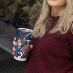 Newcastle Knights Rugby Tumbler Cup Polynesian Tribal Knight Warrior Red Blue Pattern