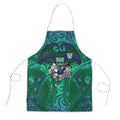 New Zealand Warriors Rugby Apron Polynesian Tribal Warrior Mask Green Blue Pattern