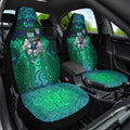 New Zealand Warriors Rugby Car Seat Cover Polynesian Tribal Warrior Mask Green Blue Pattern